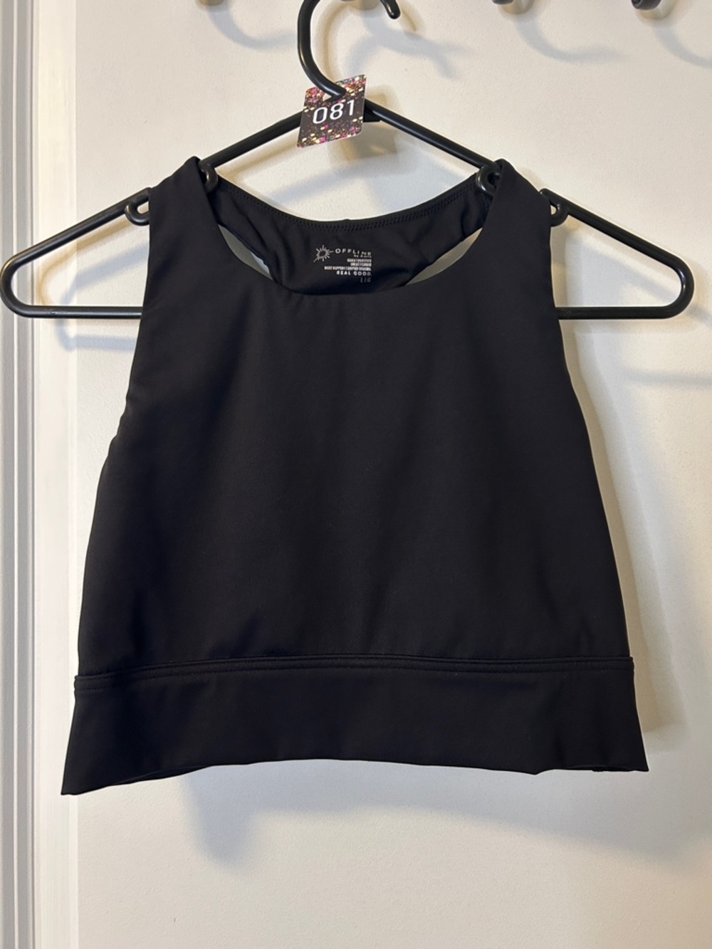 81. aerie Black High-Neck Athletic Crop Tank